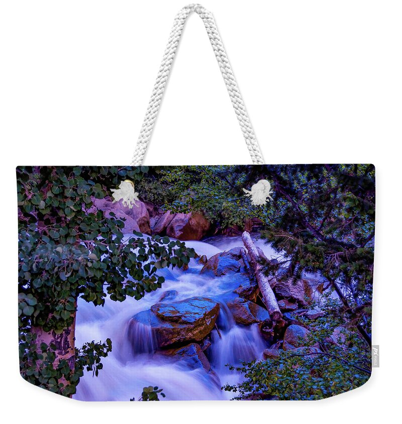 Cascade Weekender Tote Bag featuring the photograph Cascade Falls, Buena Vista, Colorado by Tom Potter