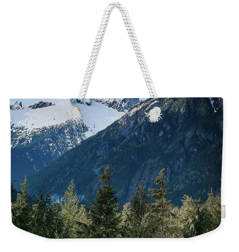 Snow Capped Weekender Tote Bag featuring the photograph Cascade View by Jermaine Beckley
