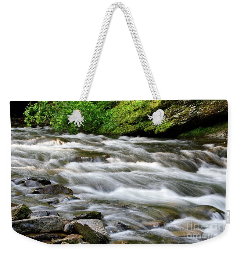  Weekender Tote Bag featuring the photograph Cascades On Little River 3 by Phil Perkins