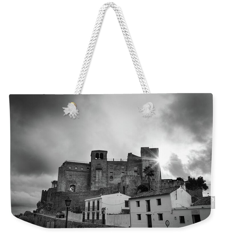 Black And White Weekender Tote Bag featuring the photograph Castillo de Castellar de la Frontera by Naomi Maya