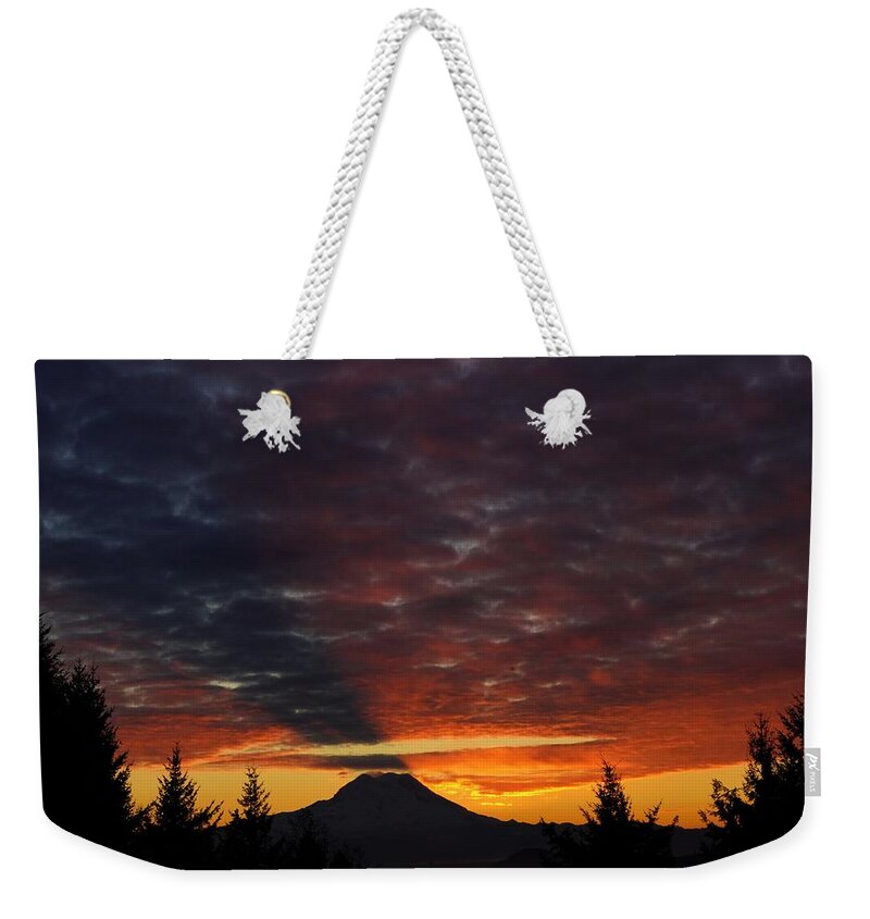Mount Rainier Weekender Tote Bag featuring the photograph Casting Shadows by Peter Mooyman