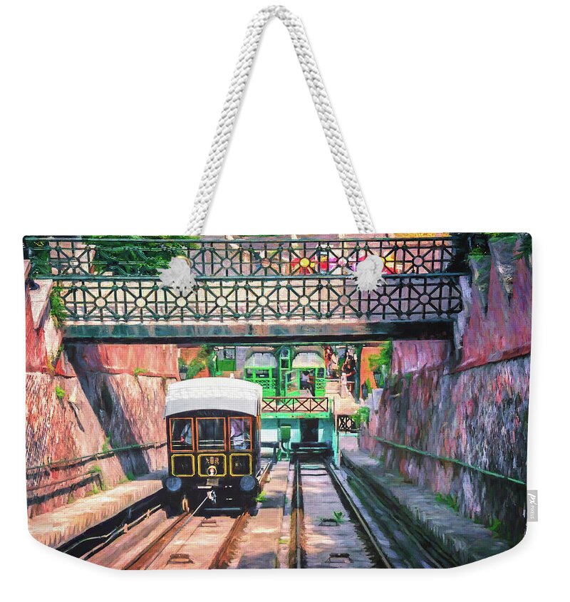 Budapest Weekender Tote Bag featuring the photograph Castle Hill Funicular Budapest Hungary by Carol Japp