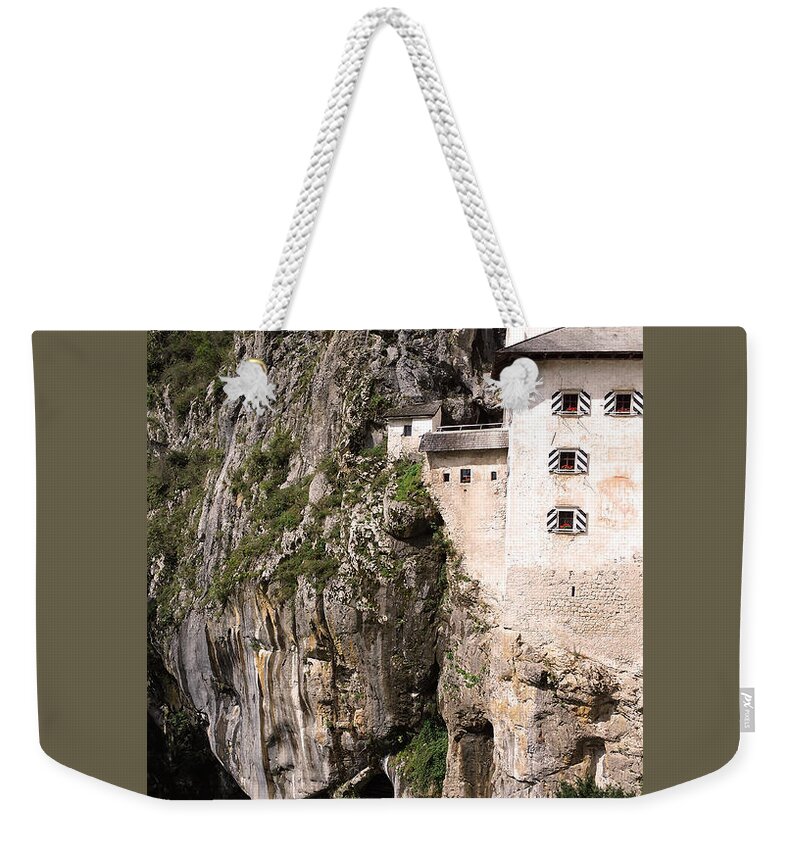 Castle Weekender Tote Bag featuring the mixed media Castle Slovenia by Joelle Philibert