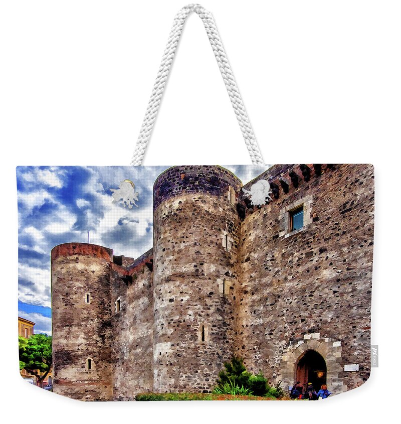 Catania Weekender Tote Bag featuring the photograph Castle Ursino by Monroe Payne