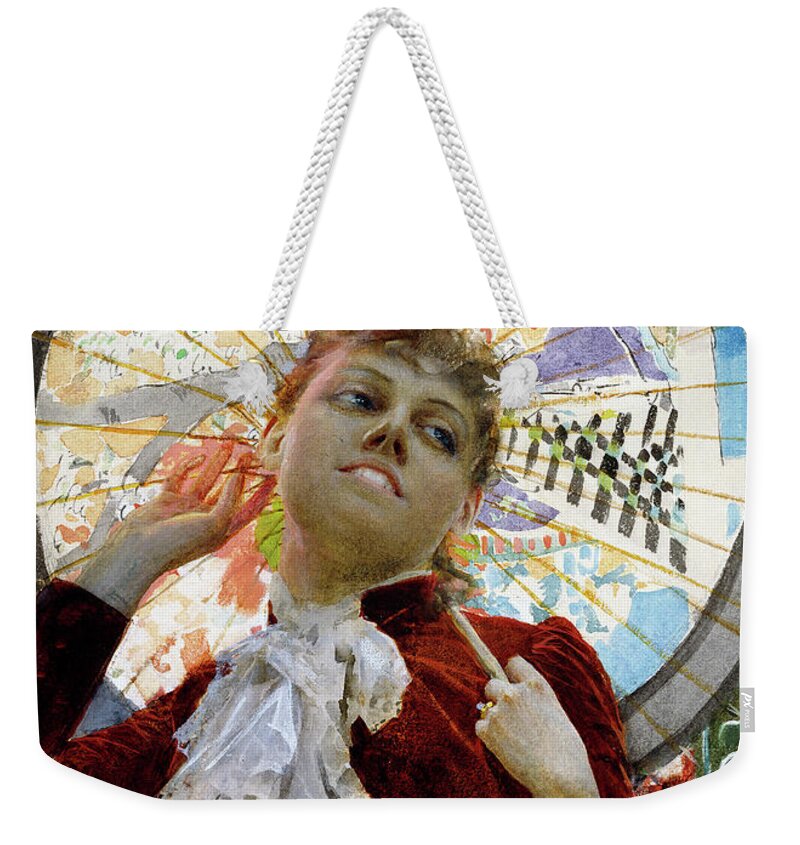 1885 Weekender Tote Bag featuring the painting Castles in the Air, 1885 by Anders Zorn