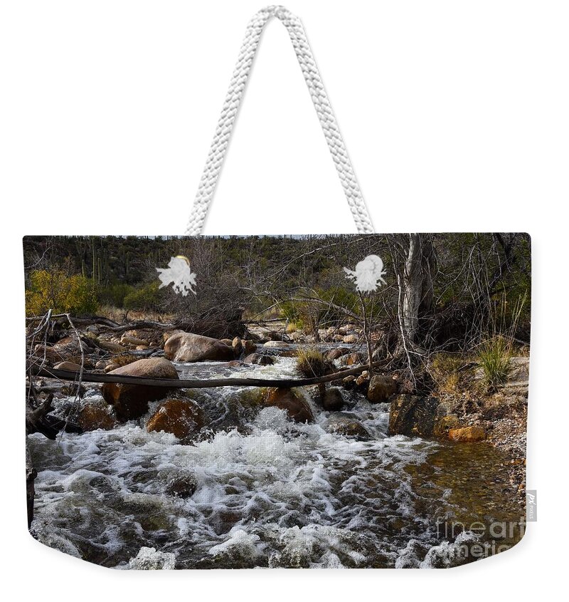 Catalina Mountains Weekender Tote Bag featuring the digital art Catalina Mountains by Tammy Keyes