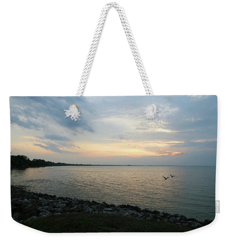 Sunset Weekender Tote Bag featuring the photograph Catawba Island Sunset by Terri Harper