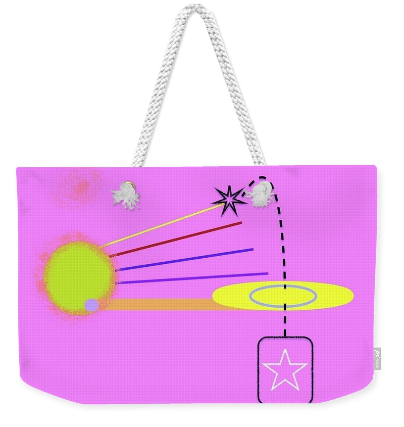 Abstract Weekender Tote Bag featuring the digital art Catch A Falling Star by Alida M Haslett