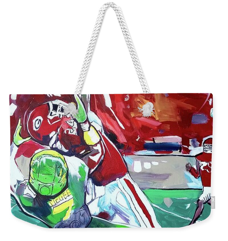 Catch That Weekender Tote Bag featuring the painting Catch That by John Gholson