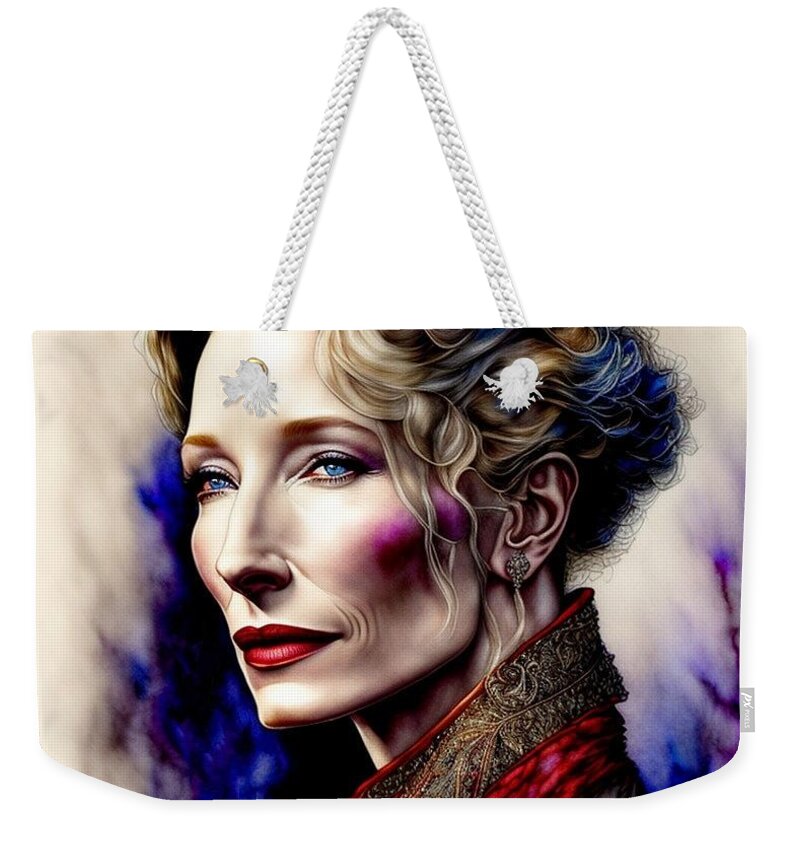 Cate Blanchett Actress Weekender Tote Bag by Bob Smerecki - Pixels