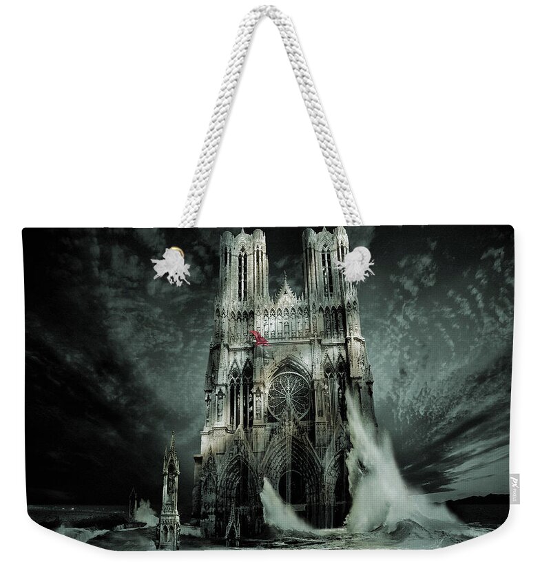 Reims Weekender Tote Bag featuring the digital art Cathedral of Notre-Dame, Our Lady Reims by George Grie