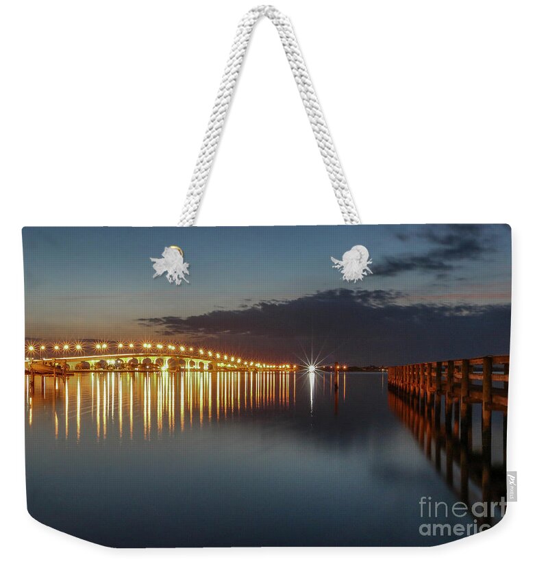 Causeway Weekender Tote Bag featuring the photograph Causeway and Pier by Tom Claud