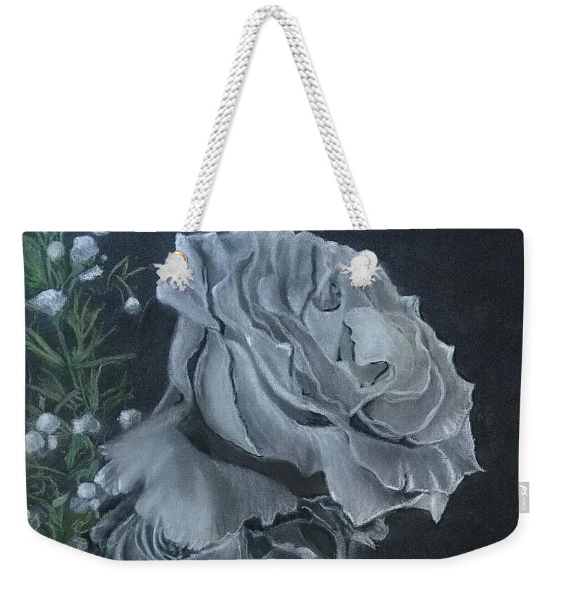 Black And White Weekender Tote Bag featuring the pastel Celebrate Life by Juliette Becker
