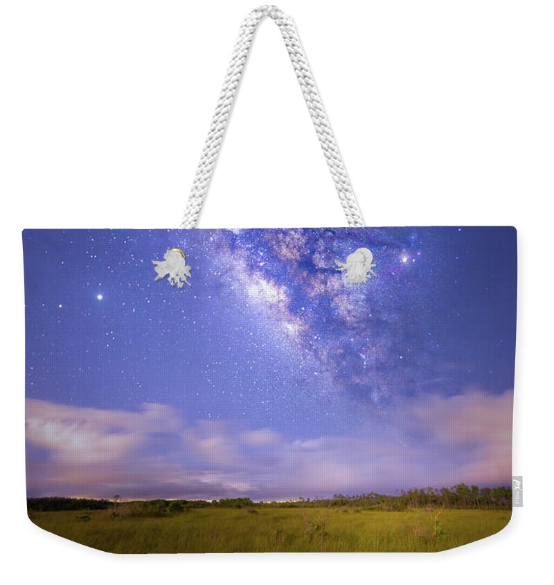 Milky Way Weekender Tote Bag featuring the photograph Celestial Summer by Mark Andrew Thomas