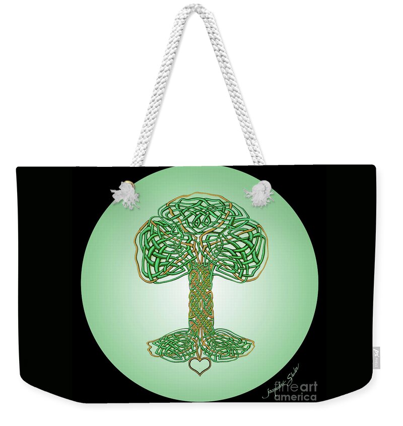 Celtic Weekender Tote Bag featuring the digital art Celtic Tree of LIfe by Jacqueline Shuler