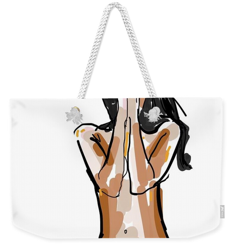  Weekender Tote Bag featuring the mixed media Centered by Oriel Ceballos