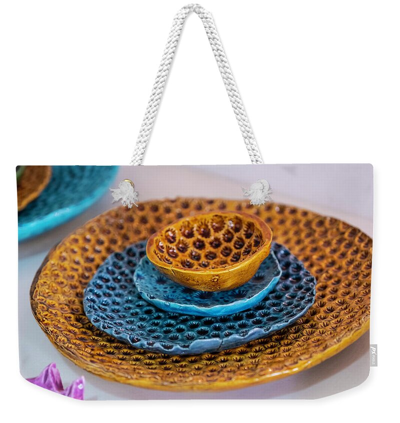 Ceramic Weekender Tote Bag featuring the photograph Ceramic Bowls by William Dougherty
