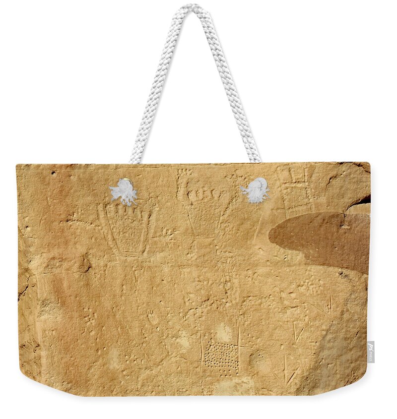 Usa Weekender Tote Bag featuring the photograph Chacoan Petrogylphs by Jennifer Robin