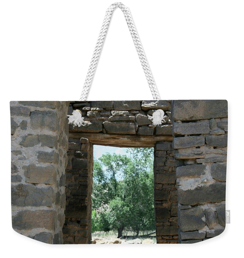 Brick Weekender Tote Bag featuring the photograph Chacos Canyon, New Mexico by Leslie Struxness
