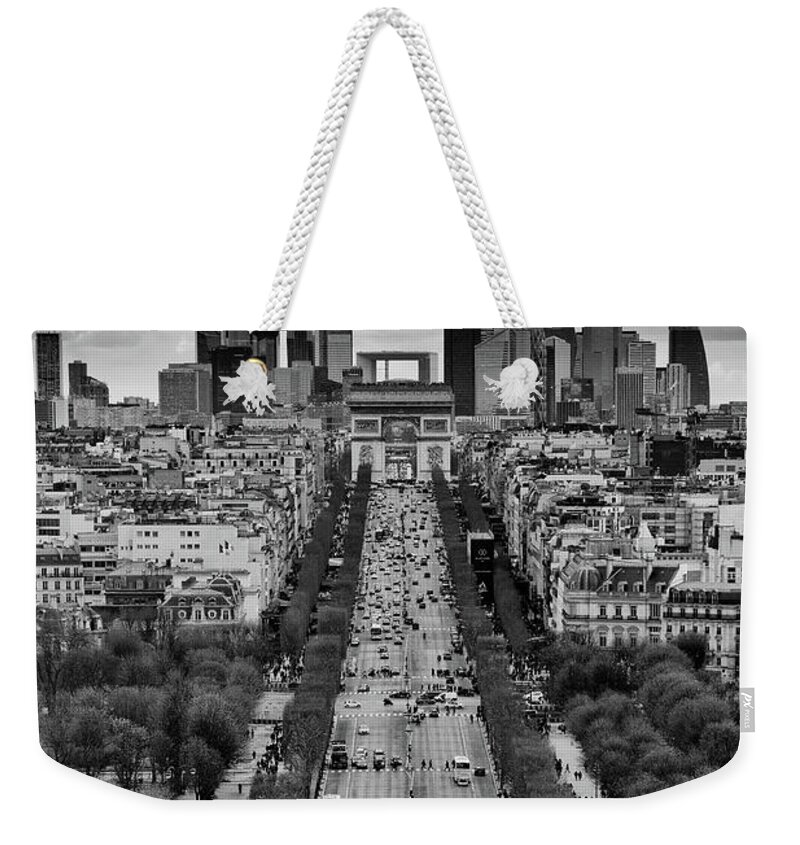 Champs Elysees Mono Weekender Tote Bag by Darren White - Pixels