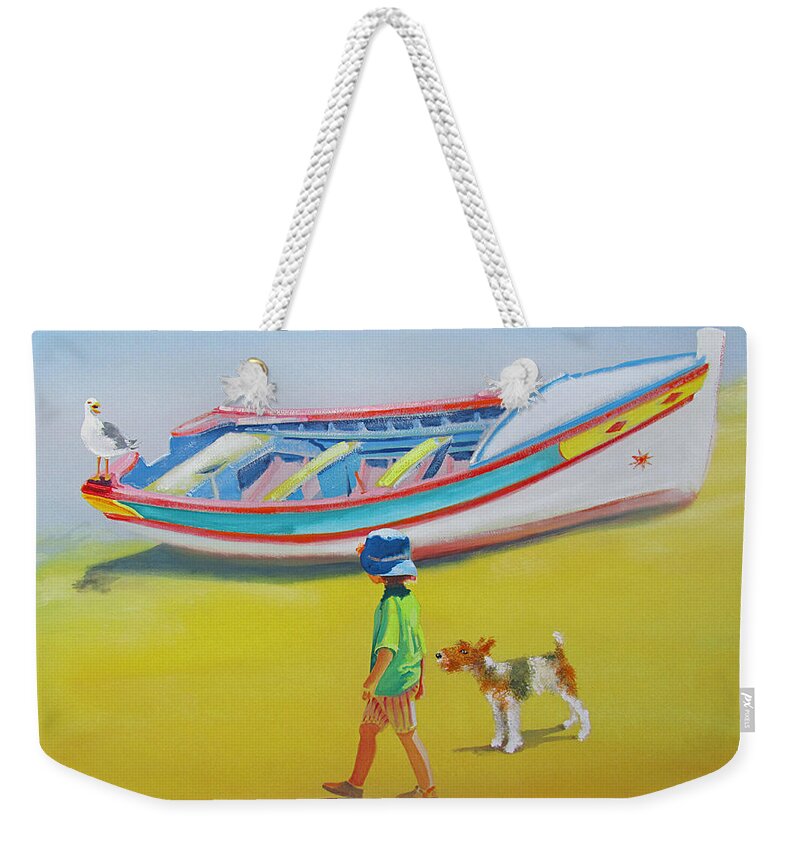 Girl Weekender Tote Bag featuring the painting Chance Meeting by Charles Stuart