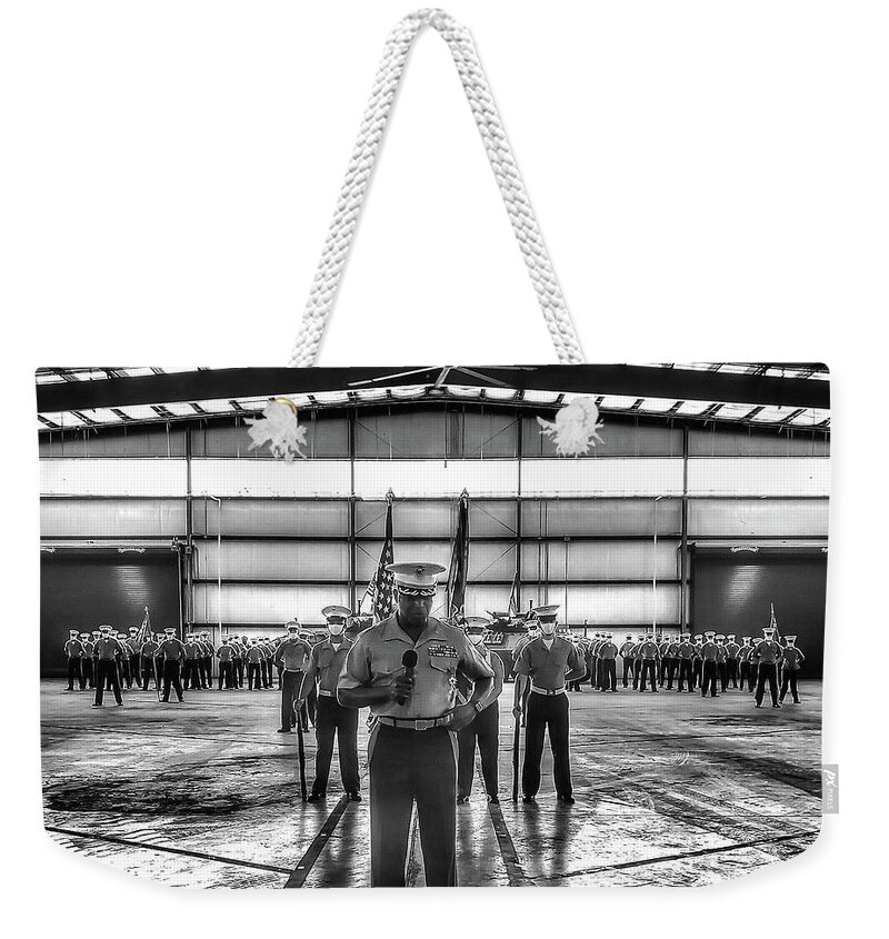  Weekender Tote Bag featuring the photograph Change of Command by Al Harden