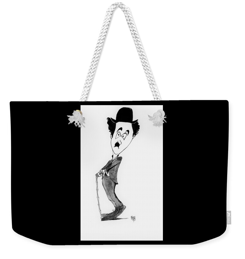 Classic Weekender Tote Bag featuring the drawing Charlie Chaplin 2 by Michael Hopkins