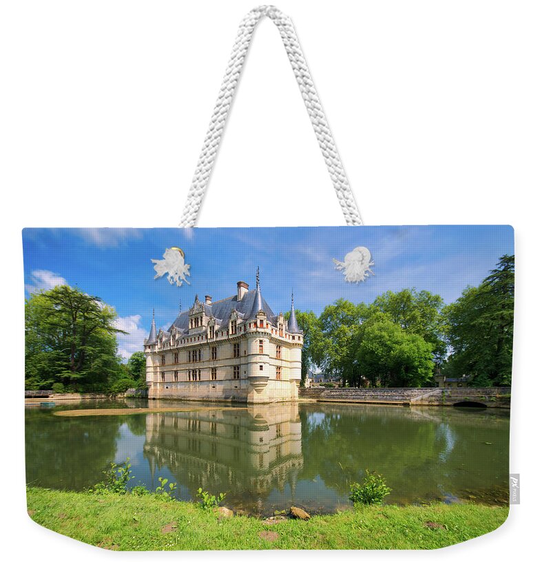 Castle Weekender Tote Bag featuring the photograph Chateau Azay-le-Rideau Reflection by Matthew DeGrushe