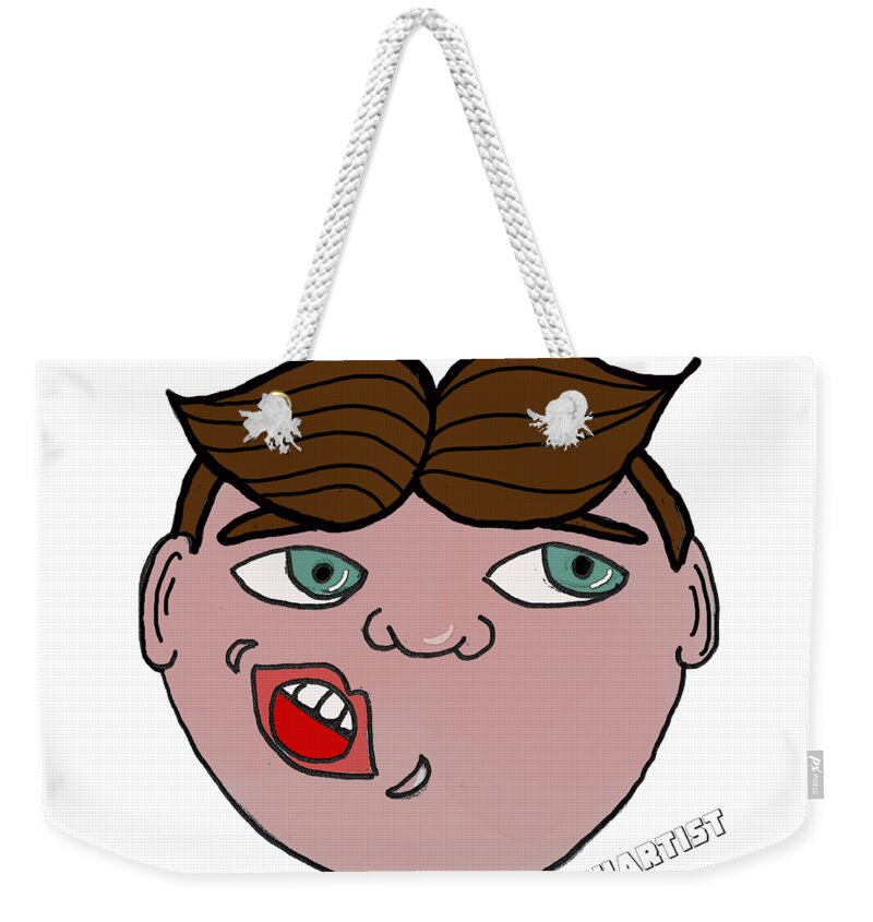 Asbury Park Weekender Tote Bag featuring the painting Chatty Boy NB by Patricia Arroyo