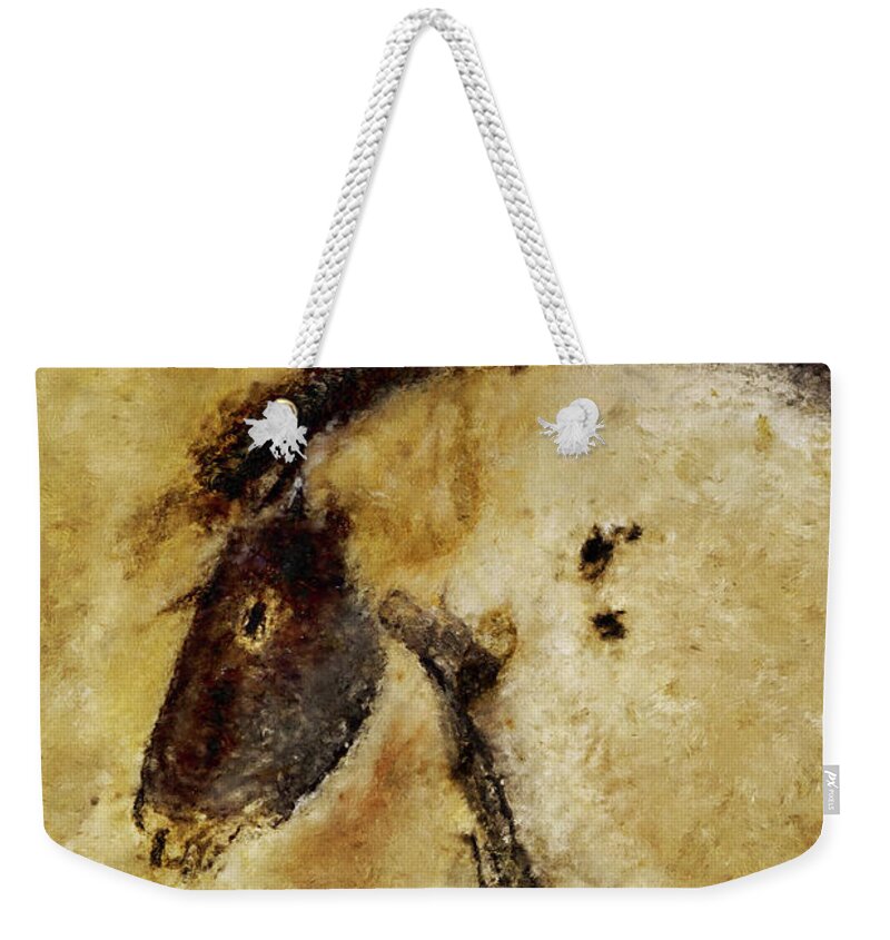 Chauvet Horse Weekender Tote Bag featuring the digital art Chauvet Horse by Weston Westmoreland