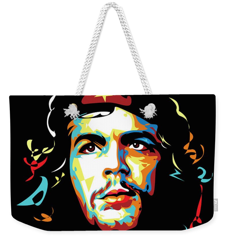 Che Guevara Weekender Tote Bag featuring the digital art Che Guevara Pop Art by Ahmad Nusyirwan