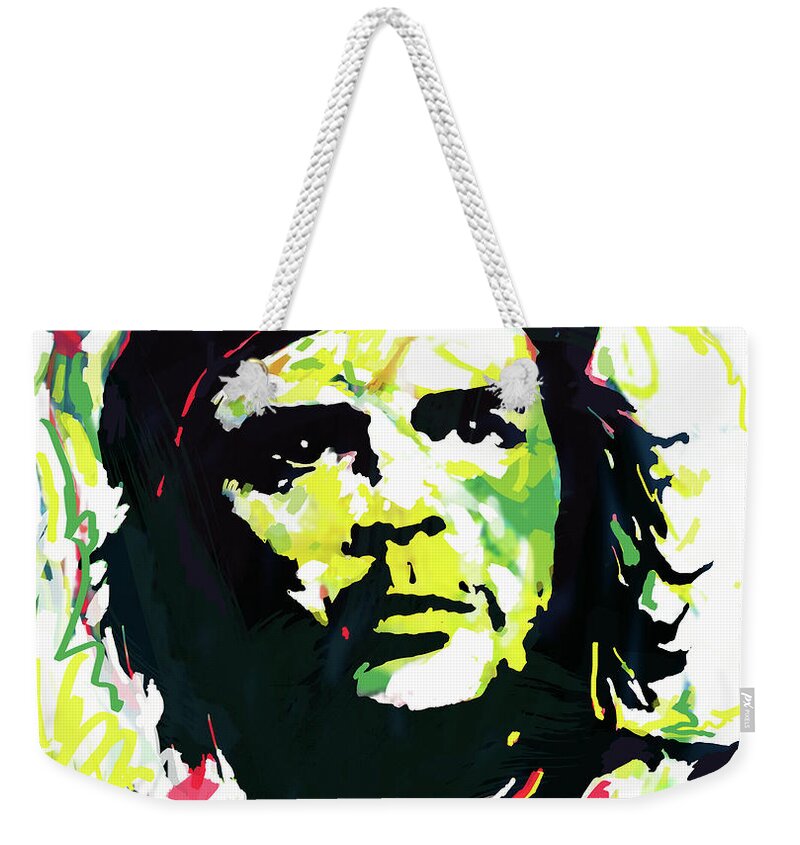 Che Guevara Stylised Modern Drawing Art Sketch.  Bstract Painting Weekender Tote Bag featuring the mixed media Che Guevara pop art poster by Kim Wang