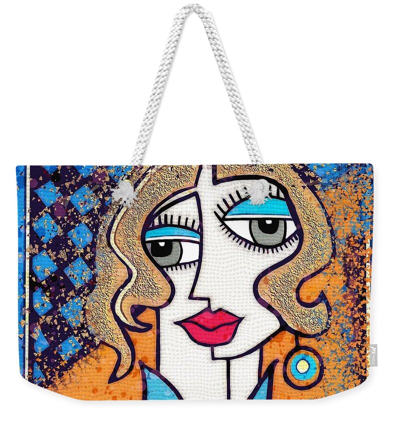 Painted Lady Weekender Tote Bag featuring the digital art Checkered Past 2 by Diana Rajala