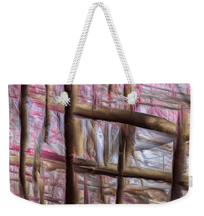 Cherry Blossom Trees Weekender Tote Bag featuring the photograph Cherry Blossom Weave by Cate Franklyn
