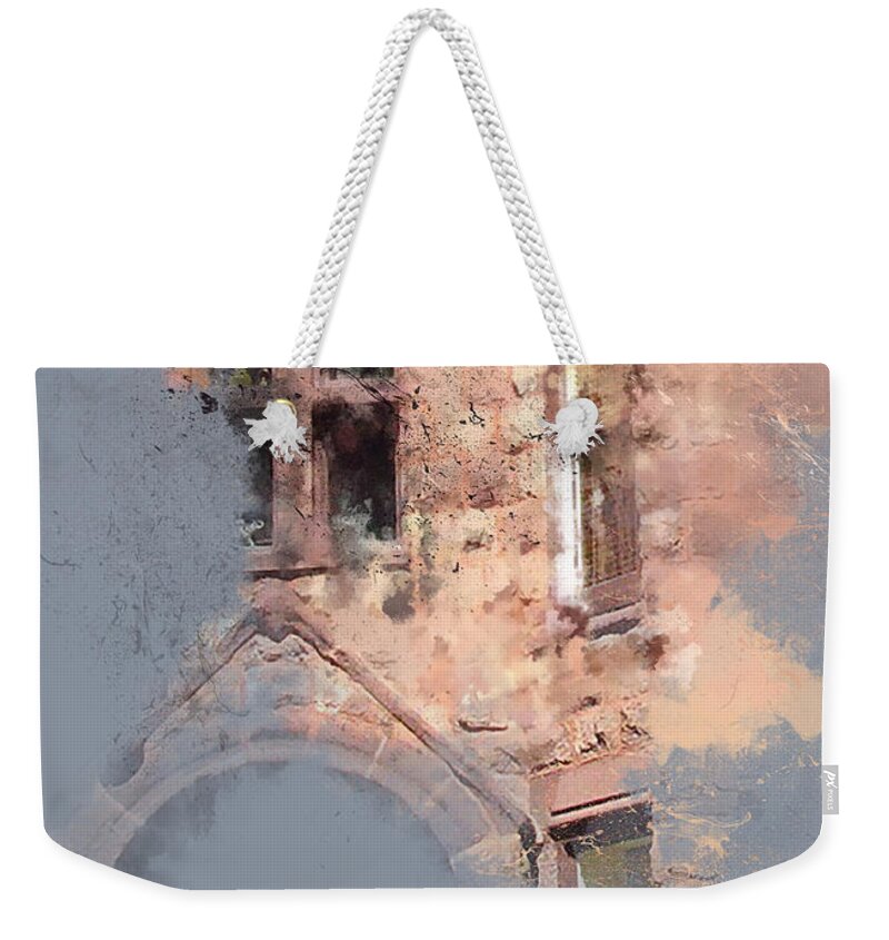 Chicago Weekender Tote Bag featuring the painting Chicago Gold Coast Building Detail by Glenn Galen