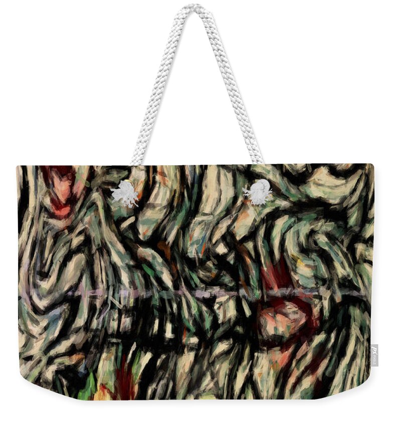 Colorful Weekender Tote Bag featuring the painting Chicago by Trask Ferrero