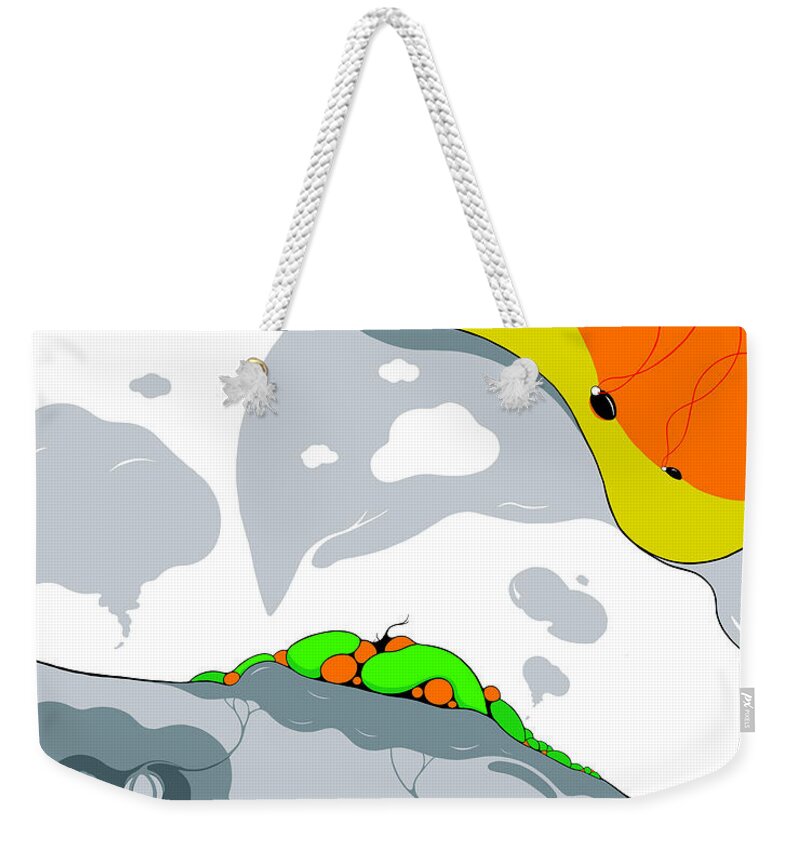 Bird Weekender Tote Bag featuring the digital art Chicken Little by Craig Tilley