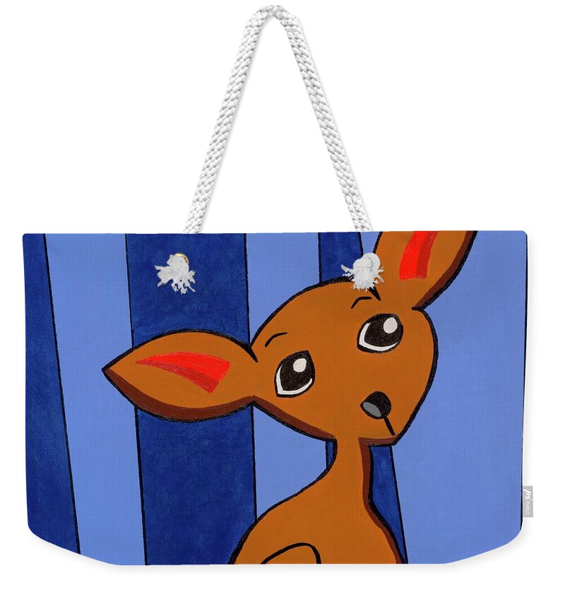 Blue Weekender Tote Bag featuring the painting Chihuahua by Britt Miller