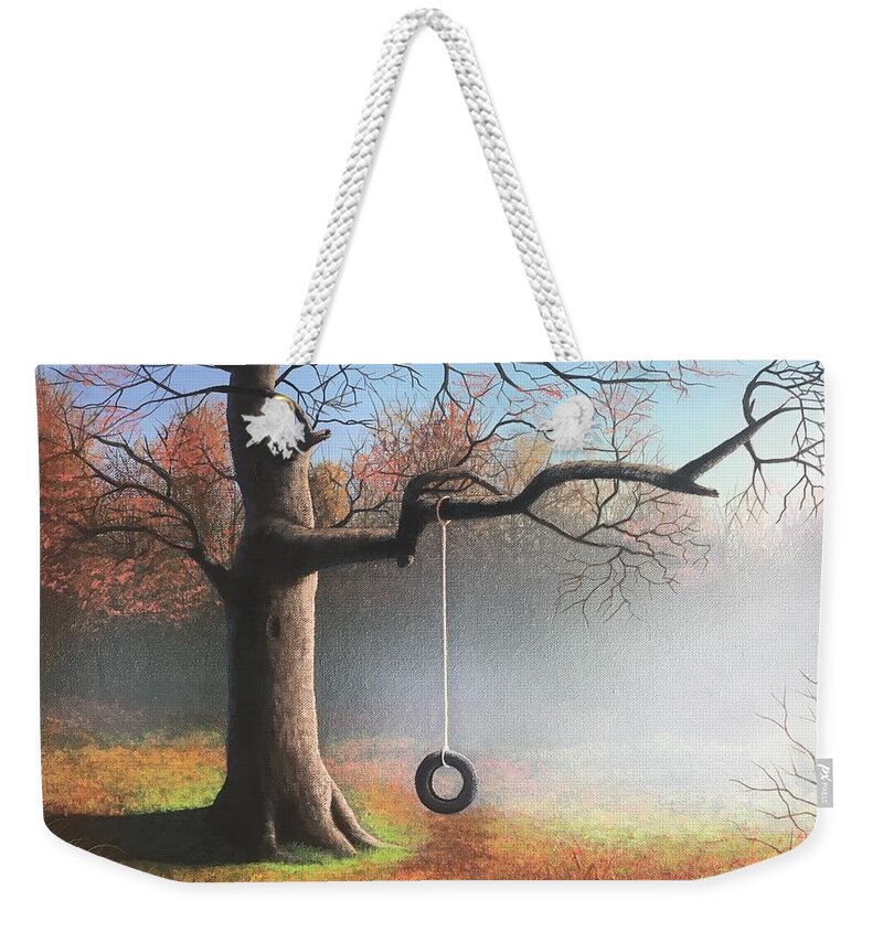 Tree Weekender Tote Bag featuring the painting Childhood Memories by Marlene Little