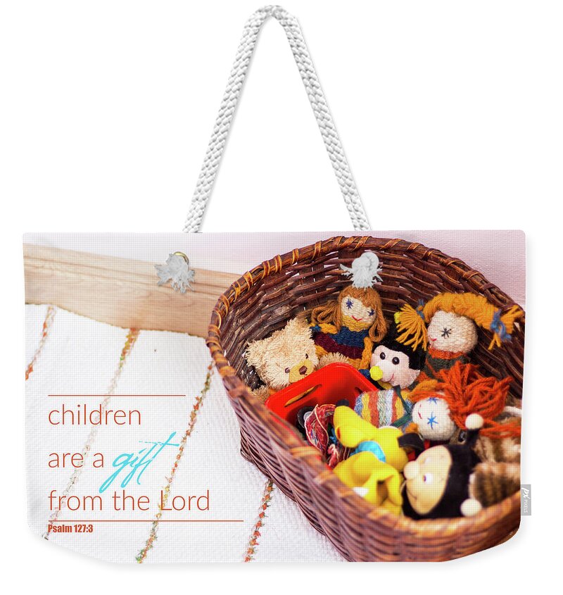 Basket Weekender Tote Bag featuring the photograph Children are a gift by Viktor Wallon-Hars