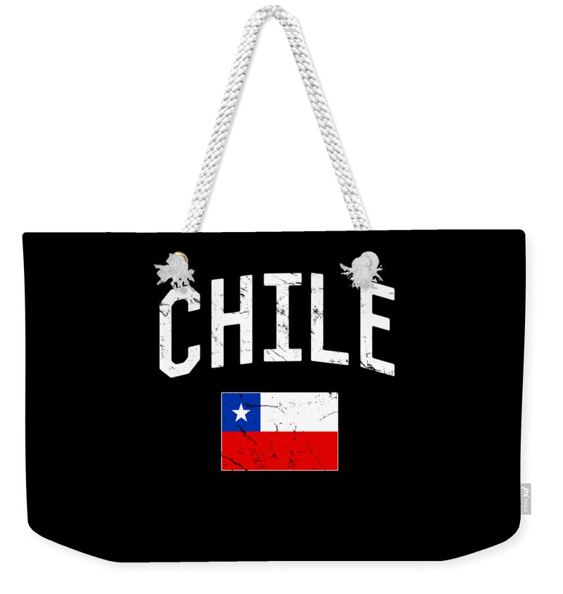 Funny Weekender Tote Bag featuring the digital art Chile Flag by Flippin Sweet Gear