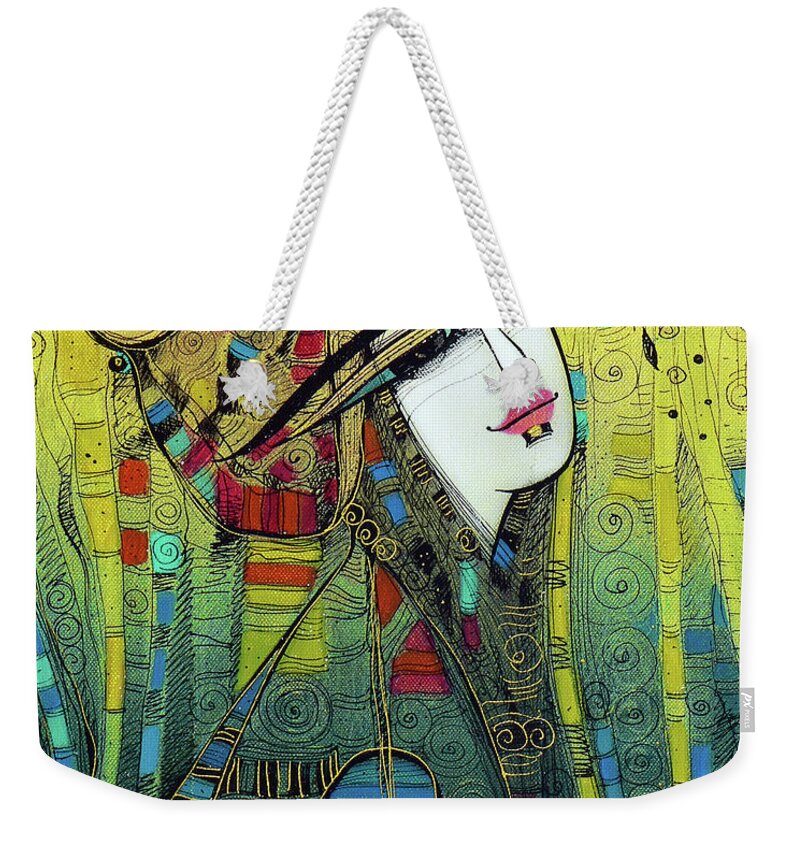 Albena Weekender Tote Bag featuring the painting China girl by Albena Vatcheva