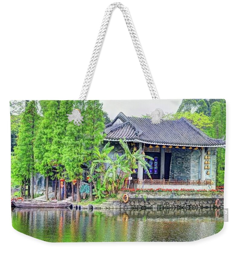 China Weekender Tote Bag featuring the photograph China Lake House 2 by Bill Hamilton