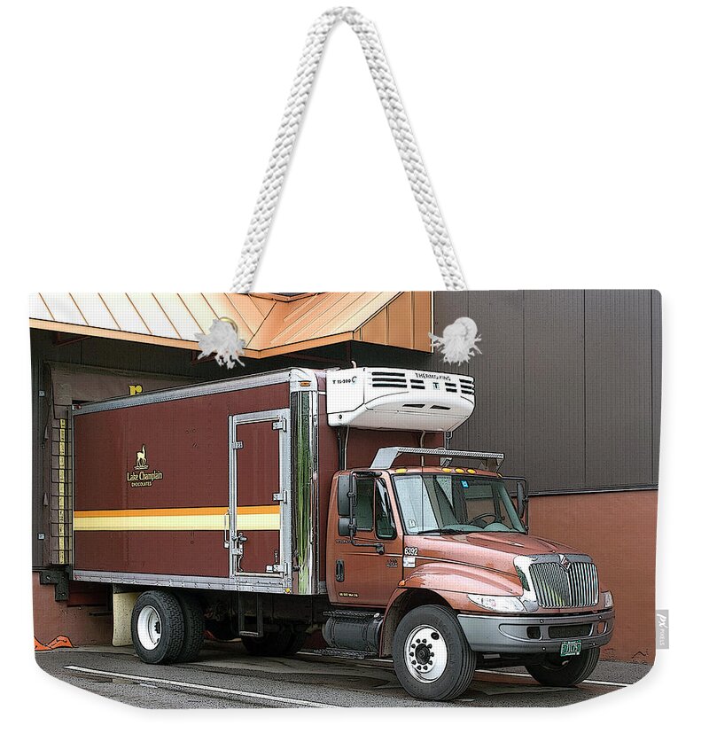 Lake Weekender Tote Bag featuring the photograph Chocolate Truck by Rik Carlson