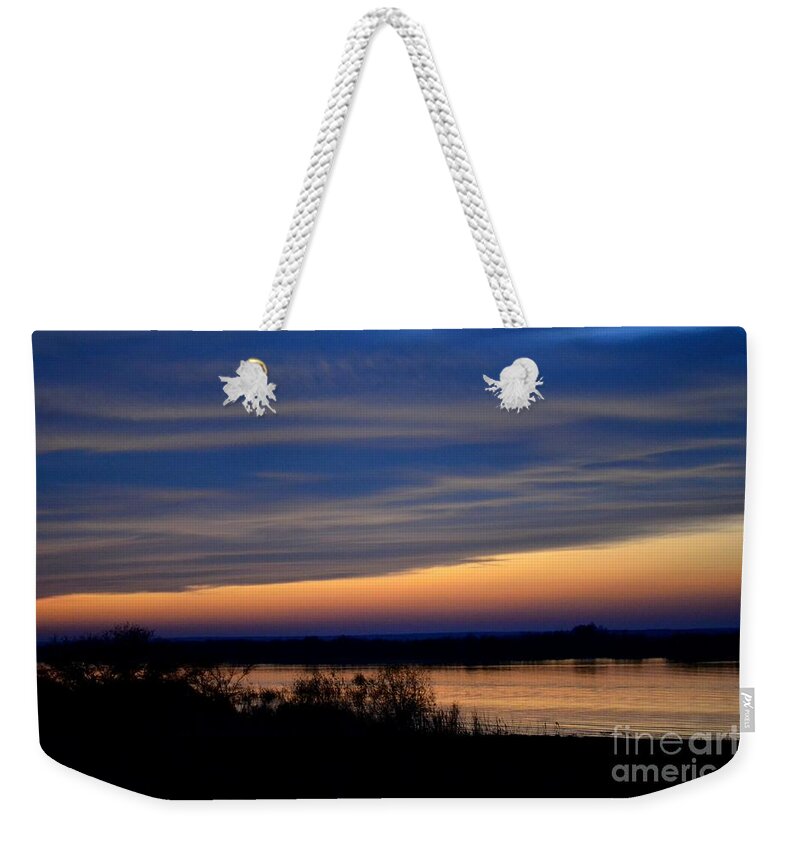 Summer Sky Photography Weekender Tote Bag featuring the photograph Choke Canyon Sunset No 9 by Expressions By Stephanie