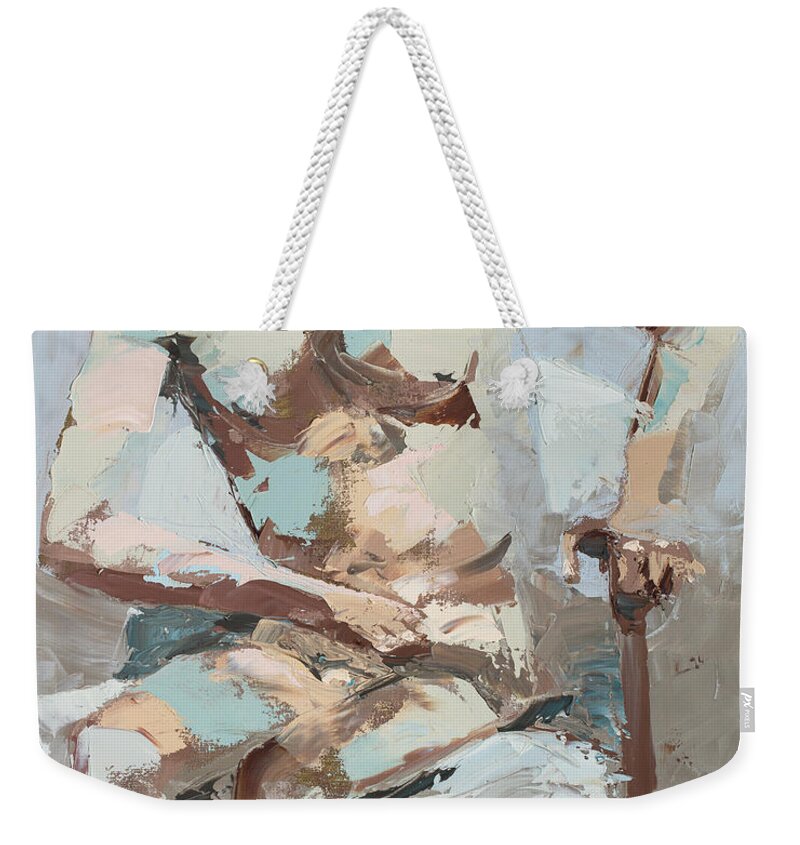 Impressionism Weekender Tote Bag featuring the painting Chris's Chair by PJ Kirk