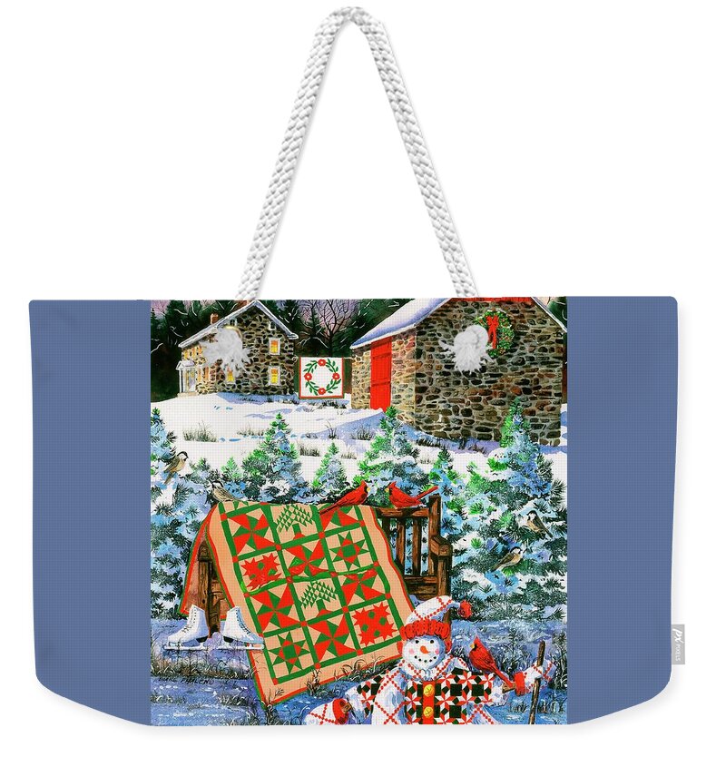 Christmas Weekender Tote Bag featuring the painting Christmas Cheer by Diane Phalen