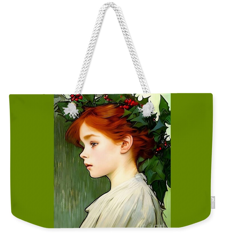 Christmas Art Weekender Tote Bag featuring the digital art Christmas Child #1 by Stacey Mayer
