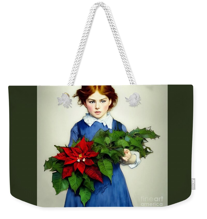 Christmas Art Weekender Tote Bag featuring the digital art Christmas Child #2 by Stacey Mayer