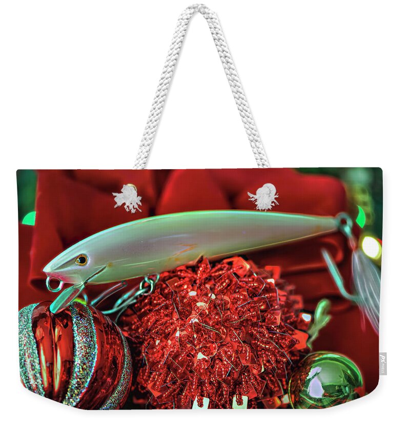 Fishing Weekender Tote Bag featuring the photograph Christmas for the fisherman by Cordia Murphy